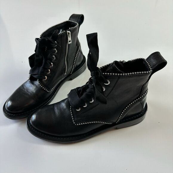 ZADIG & VOLTAIRE Laureen Roma Studs Leather Ankle Women Boot $448 New Sz 40 - Picture 1 of 9